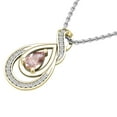 thumbnail image 2 of Dazzlingrock Collection 6X4mm Pear Morganite & Round White Diamond Swirl Infinity Teardrop Pendant for Women with 18 Inch Silver Chain (0.10 ctw, Color I-J, Clarity I1-I2) in 18K Yellow Gold, 2 of 4