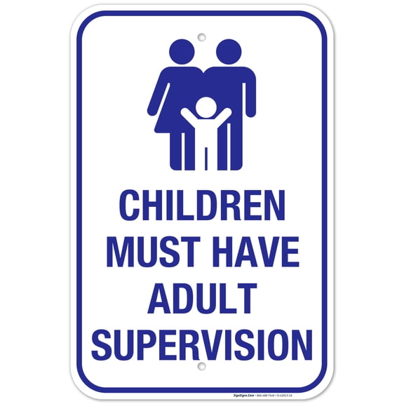 Children Must Have Adult Supervision Pool Sign,