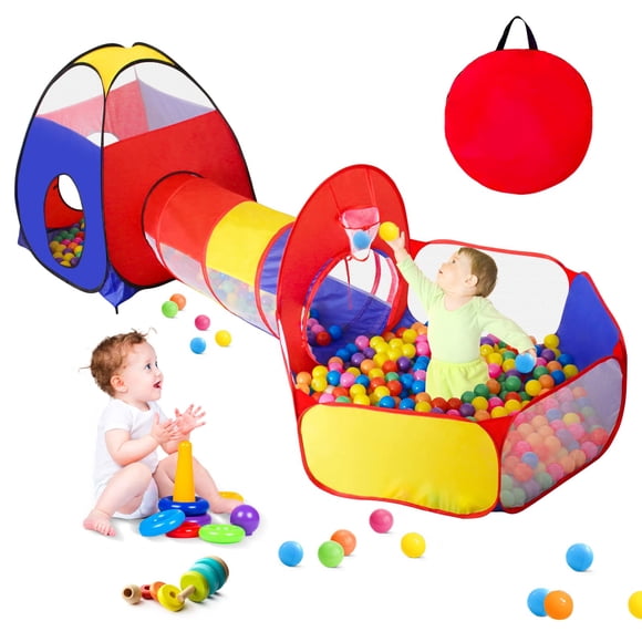 Carpa de juego GeerWest 3 en 1 para niños con piscina de bolas y túnel de juego