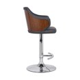 thumbnail image 3 of Armen Living Aaron 32,5" H Tabouret de Bar Réglable en Similicuir en Chrome et Gris, 3 of 5