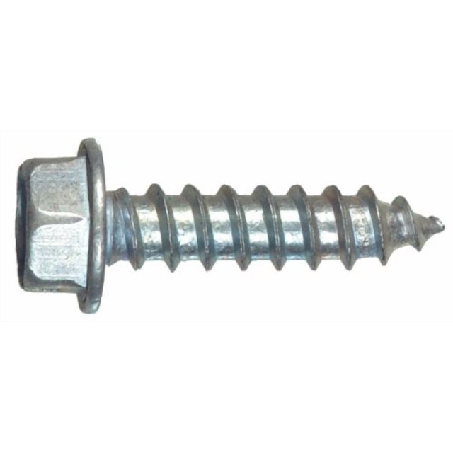 Sheet Metal Screws, Slotted, Hex Washer Head, Zinc, #12 x 1-1/2 In., 100-Pk. - 70322