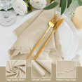 thumbnail image 3 of Servilletas de Tela de Algodón y Lino Hechas a Mano con Flecos Juego de 12 17"x17" Beige Boho Servilletas de Mesa para Cena a Granel para Boda Fiesta Nupcial Baby Shower Decoración, 3 of 4