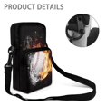 thumbnail image 5 of Psesaysky Cross Body Bags Fire Water Baseball , Two Zippers Crossbody Wallet for Travel, Stretch Polyester Small Messenger Bag for Men and Women, 5 of 7