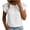 White40, variant on T Shirts for Women Crew Neck Gathered Ruffle Flutter Short Sleeve Blouse, Solid Cotton Linen Blend Casual Top, Loose Fit Summer Tee Shirt Going Out Tops