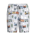 thumbnail image 3 of Picia Trains And Cactuse Pajama Shorts for Men, Men's Pajama Bottoms, Sleepwear,Short Pajama Pants-XX-Large, 3 of 9