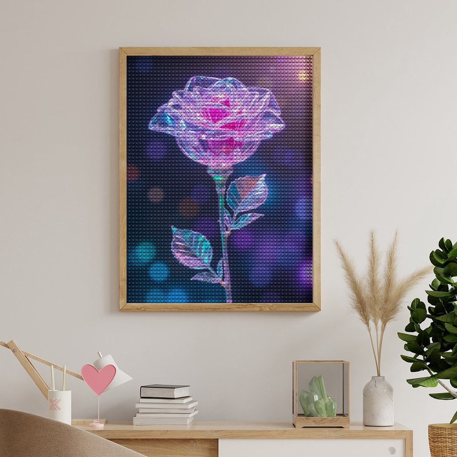 Diamond Art Kits for Adults, Crystal Rose Light Sparkle 5D Diamond Painting Kits for Adults Beginners, DIY Full Drill Diamond Painting, Gem Art and Crafts 12x16