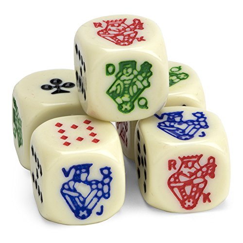 Poker Dice, Set of 5, Great for Travel
