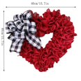 thumbnail image 2 of Coronas de San Valentín de 16 pulgadas para puerta de entrada, corona de arpillera con forma de corazón, decoraciones para aniversarios y bodas, 2 of 7
