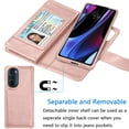 thumbnail image 3 of EBIZCITY for Motorola Edge+ Edge Plus 2022 / Moto Edge+ 5G UW 2022 Case Wallet Detachable Magnetic Cover 9 Card Slots Holder with Wrist Strap Kickstand (Rose Gold), 3 of 6