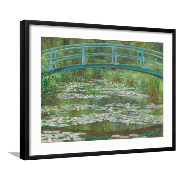 Art.com The Japanese Footbridge, 1899 Giclee Print by Claude Monet, Black Frame Wall Art, 29" x 23"