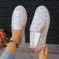 thumbnail image 6 of Shoes for Women Carnival Fashion Casual Flat Sparkly Glitter Color Round Toe Slip On Comfortable Loafers Shoes, 6 of 9