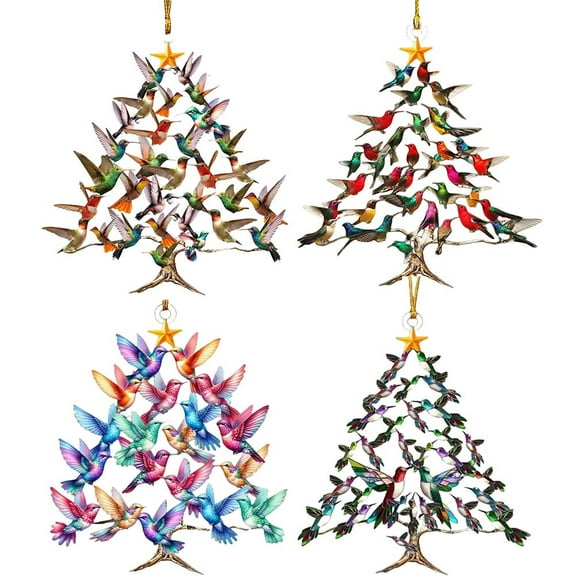 Hummingbird Christmas Ornament - Double-Sided Colorful Design, 3.15" Holiday Decor, Perfect Gift for Loved Ones