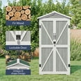 thumbnail image 6 of BELLEZE Outdoor Storage Shed with 4 Removeable Shelves, Wooden Garden Shed Lockable Tool Cabinet with Waterproof Roof, Outside Tall Tool Shed for Patio Backyard Lawn Yard - Gray, 6 of 7