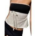 thumbnail image 3 of Womens Lace Trim Tube Crop Tops Sheer Mesh Backless Strapless Tops Fairy Grunge Bandeau Vest Y2k Streetwear, 3 of 8
