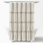 Lush Decor Darla Solid Polyester Shower Curtain, 72x72, White, Single