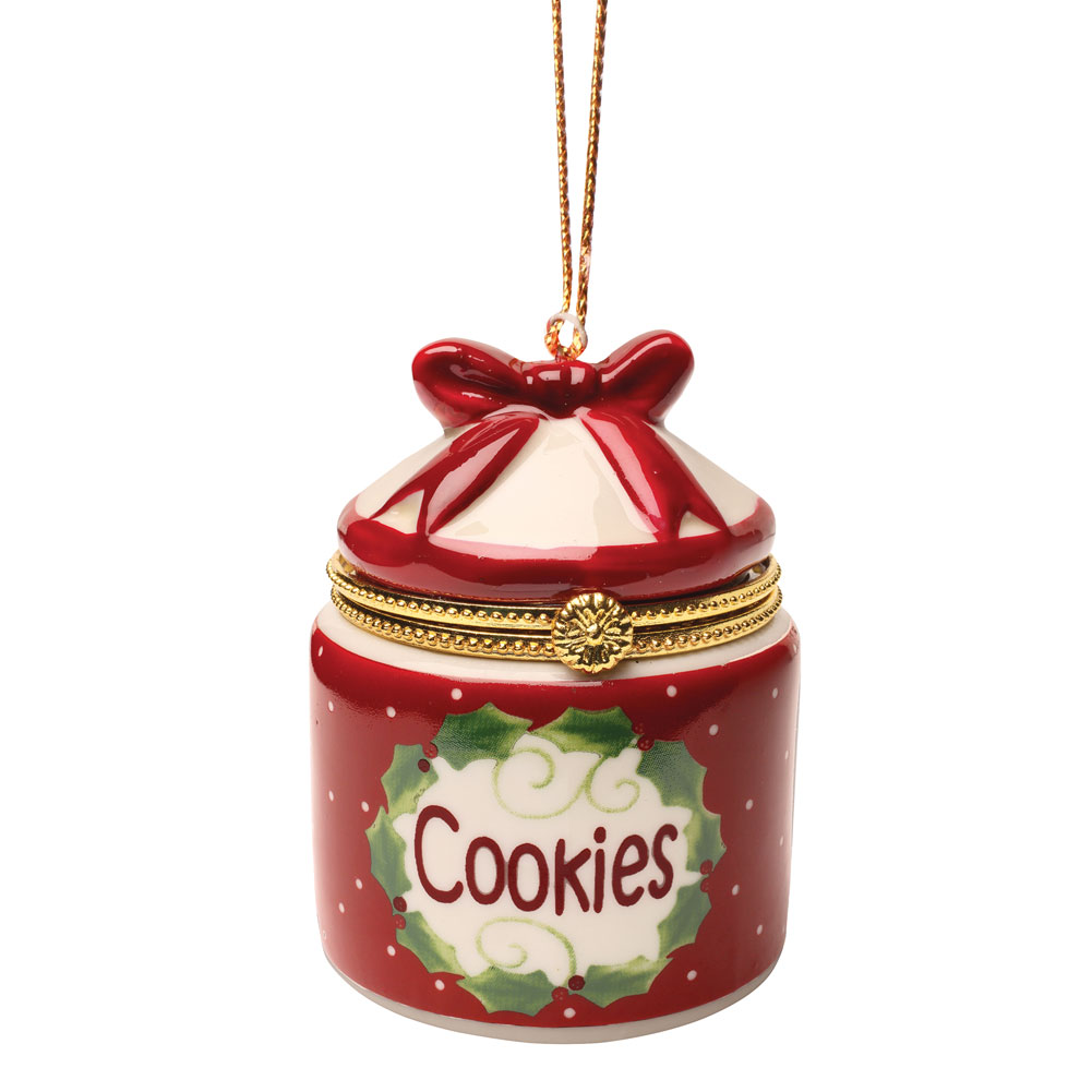 Porcelain Surprise Ornaments Box Cookie Jar