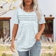 thumbnail image 4 of Camisetas Casuales de la Mujer Moda Diaria No Posicionamiento Impreso Manga Corta Cuello Redondo Camiseta Superior, 4 of 5