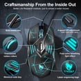 thumbnail image 3 of RGB Gaming Mouse Wired Programmable Ergonomic USB Mice with 4 Level DPI, 4 Color Backlit, 6 Buttons for Laptop PC Computer, High Precision PC Gaming Mice for Desktop, Windows, Mac, Gamer, Black, 3 of 9