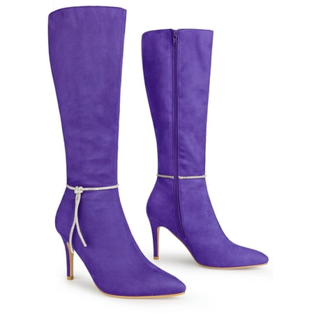

Allegra K Women s Rhines Stiletto Heels Knee High Boots