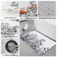 thumbnail image 6 of Wildflower Leaf Bath Mat 3 Piece Bathroom Rug Set, Grey Floral Botanical White Watercolor Non Slip Bath Rug Contour Mat and Toilet Lid Cover, Absorbent Shower Mats Soft Bath Rugs and Mats Sets, 6 of 8