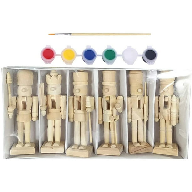 Estatuilla De Mu?eca De Madera 6 Piezas 12 Cm Juego De Adornos De Cascanueces De Navidad Personaje De Cascanueces De Madera Soldado Juguete Mu?eca De Madera Estatuilla Pintura ANGGREK Otros