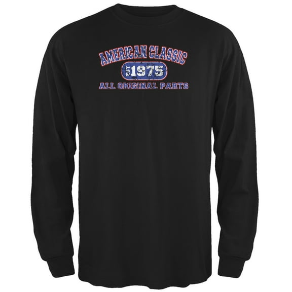 Classic American 1975 Funny Black Adult Long Sleeve T-Shirt - Small