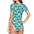 thumbnail image 4 of The Xecao Cartoon Monster Truck Women's Crew Neck Body Suit, a short-sleeved bodysuit and basic swimsuit, both comfort and style for dating and daily life, 4 of 9