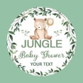 thumbnail image 1 of Pegatinas personalizadas para Baby Shower, animales de la selva, nombre, fecha, texto, Zoo, fiesta de cumpleaños, etiquetas de Favor, 4,5 cm, 1 of 4