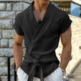 thumbnail image 2 of INCERUN Tops 2024 estilo americano nuevo para hombres con tapeta diagonal textura cinturón camisetas verano casual sólido manga corta camiseta S-5XL, 2 of 5