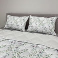 thumbnail image 2 of Floral Comforter & Sham Bedding Set, Illustration of Rosebuds on Twiggy Branches with Lobed Green Leaves, 3 pcs Duvet Set Microfiber Filling Quilt, 5 Sizes, Purple Grey Blue Grey, by Ambesonne, 2 of 4