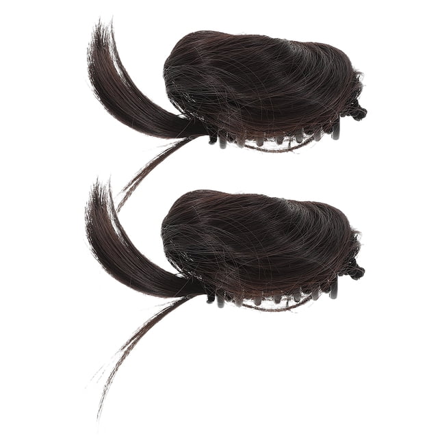 moños espaciales con pinza para el pelo, moño desordenado para mujer, extensiones de cabello fino, moño rizado, moño falso para postizos