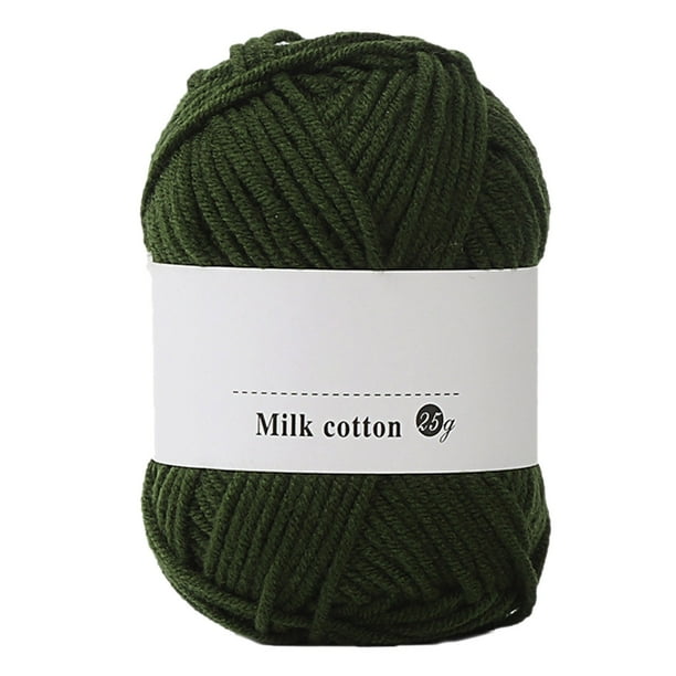 Hilo colorido para tejer a mano | Madejas de 25 g de algodón suave color leche | 4 capas para crochet, mantas de bebé y manualidades | 65 metros por rollo, se recomienda aguja de calibre 9