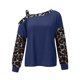 thumbnail image 5 of Blusa informal de manga larga con estampado de leopardo y cuello sesgado para mujer a la moda Fridja  fksj1013, 5 of 6