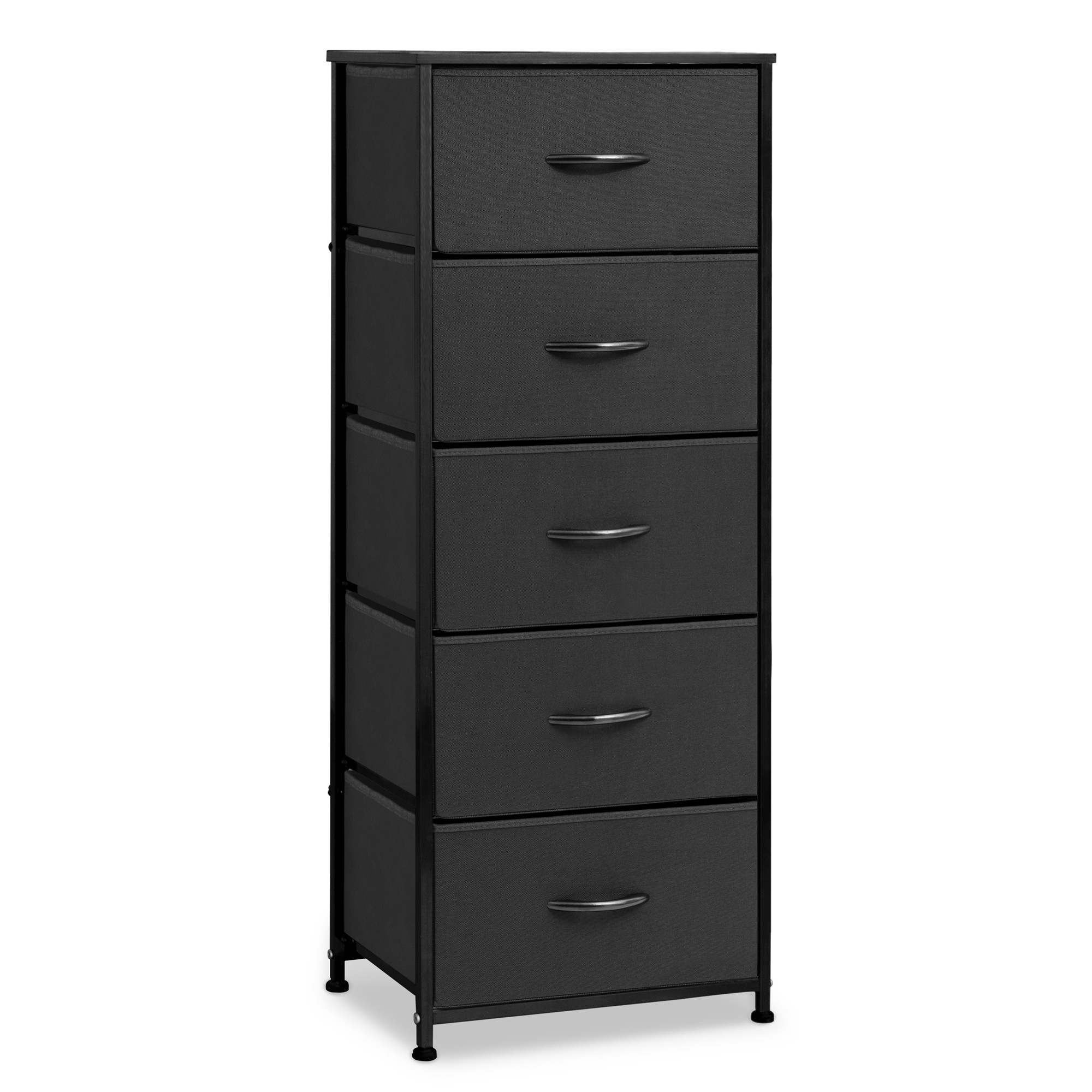 Pellebant Black 5Drawer Dresser Household Vertical Storage Tower Chest