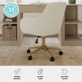 thumbnail image 4 of Martha Stewart Upholstered Office Chair in Off White/Polished Brass, 4 of 12