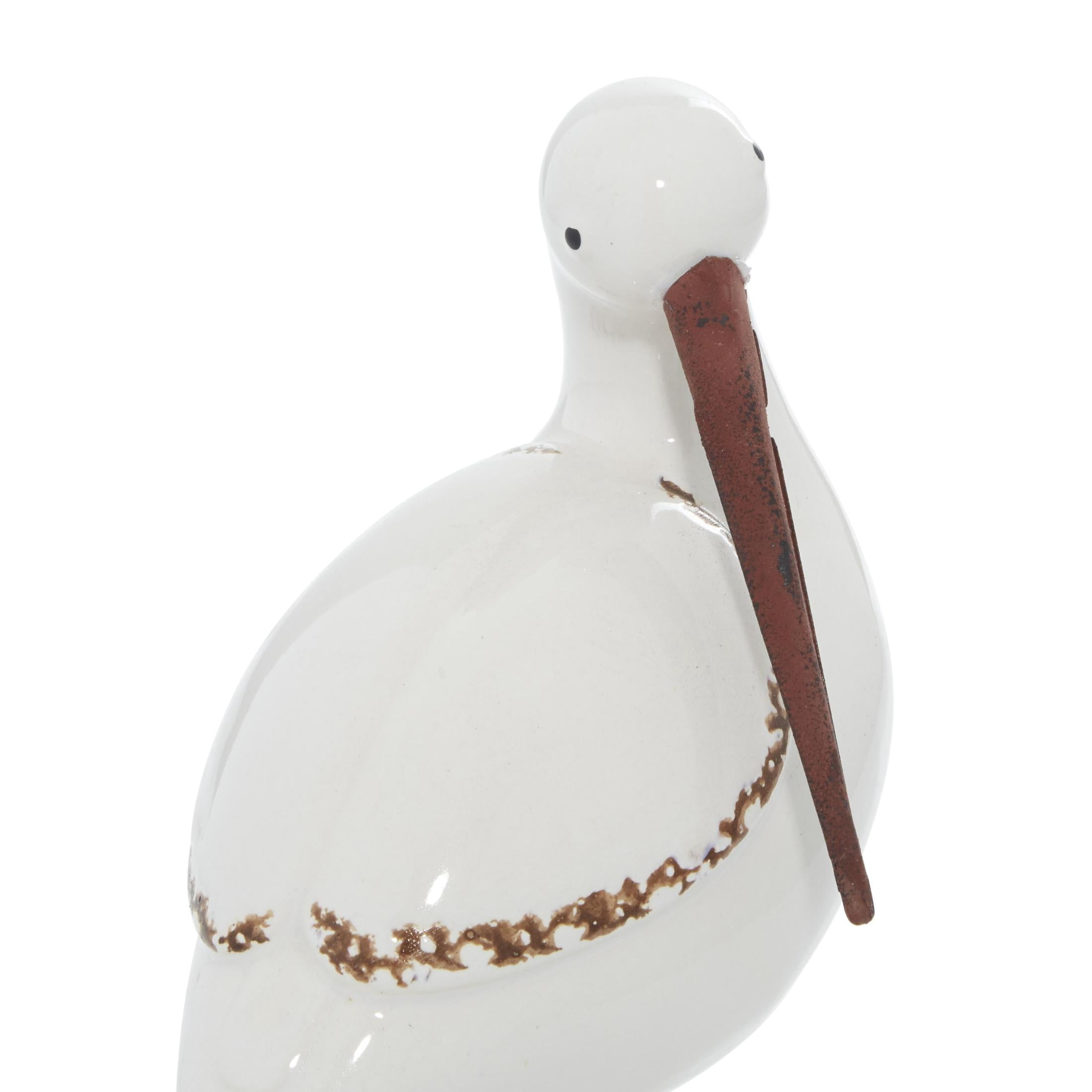 14", 10", 12"H White Ceramic Bird Sculpture, by DecMode (3 Count)