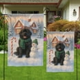 thumbnail image 4 of Hello Winter Vintage Newfoundland Enjoys Snowy Day with Snowman Garden Flag 12x18in Double Sided Newfie Dog Lover Gifts Outdoor Decor - 12019, 4 of 5