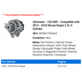 thumbnail image 2 of Alternator - 120 AMP - Compatible with 2014 - 2018 Nissan Rogue 2.5L 4-Cylinder 2015 2016 2017, 2 of 2