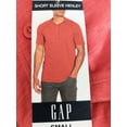 thumbnail image 2 of GAP Men's Soft Cotton Raglan Short Sleeve Henley Shirt (Baked Apple, S), 2 of 2