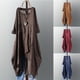 thumbnail image 2 of Kaftan Check Dress Women's Irregular Sundress ZANZEA 2023 Casual Long Sleeve Midi Vestidos Female O Neck Robe Femme Oversize 4XL Gao Jinjia LED, 2 of 2