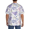 thumbnail image 5 of Wukai Lavender Flowers Men's Casual Short-Sleeve Button Down Shirt - Lightweight Summer Dress Shirt for Daily Wear-4X-Large, 5 of 7
