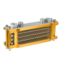 Unique Bargains Gold Tone M12 Interface Engine Oil Cooler Radiator Universal for Dirt Bike Monkey Bike 50CC-160CC Engine