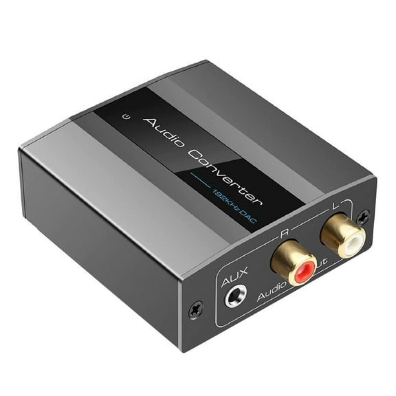192KHz Digital to Analog Audio Converter DAC Digital Toslink Coaxial Optical to RCA (R / L) AUX