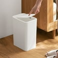 thumbnail image 7 of AuroraX White Bathroom Trash Can with Press Top Lid Rectangle Odor Seal Affordable Luxury 2.2 Gallon 2 Pcs Trash Bin Plastic Modern for Bathroom Bedroom Office, 7 of 7