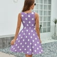 thumbnail image 6 of Light Purple And White Polka Dots Pattern Dress Summer Street Style Dresses Female Sleeveless Printed Sundress, 6 of 7