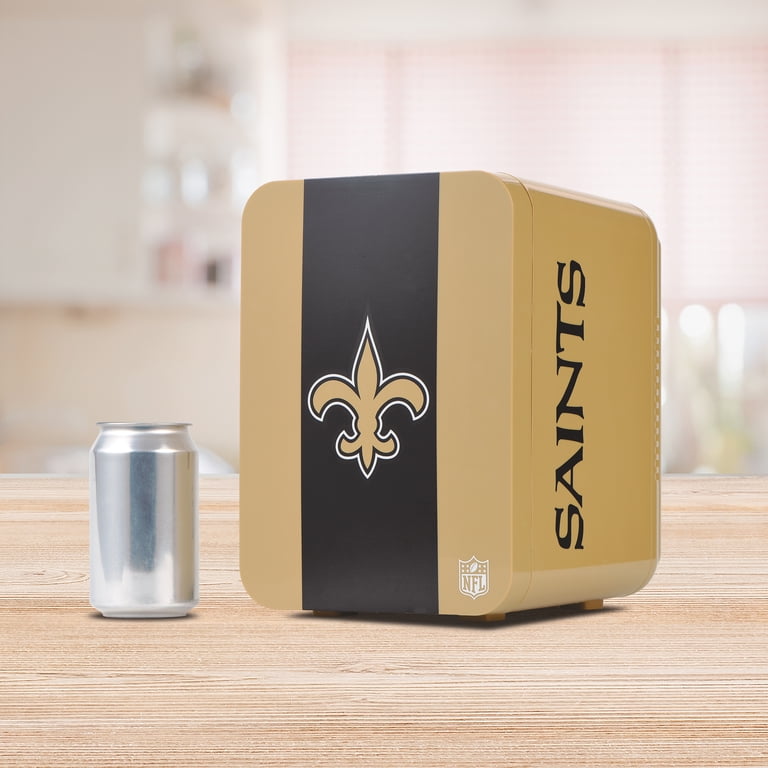 NFL New Orleans Saints Mini Fridge, Old Gold, 4L, 6 Cans - Walmart.com