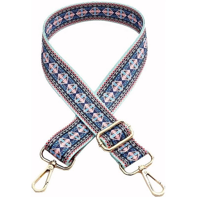 HUGFEGWE Adjustable Length Handbag Purse Strap Guitar Style Multicolor Canvas Replacement Strap Crossbody Strap CJB91-2213