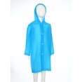 thumbnail image 4 of TSSOE Girls Water Resistant Rain Jacket Coat Long Sleeve Reusable Button Coat with Drawstring Hood Playwear 2-12 Years Blue 2-6, 4 of 6