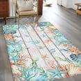 thumbnail image 2 of 4'x6' Area Rugs, Beach Coastal Indoor Outdoor Area Rug for Living Room Bedroom, Summer Coral Starfish Nautical Ocean Retro Washable Bathroom Rugs Kitchen Floor Carpet Mats Home Decor Aesthetic, 2 of 8