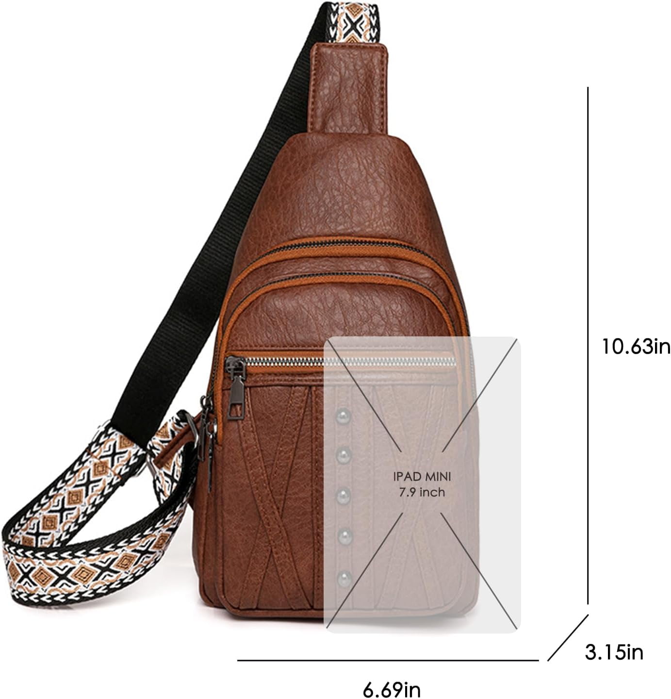 Sling Bag for Women Crossbody, Leather Cross Body Fanny Packs for Women, Trendy Chest Bag for Travel and Daily Use